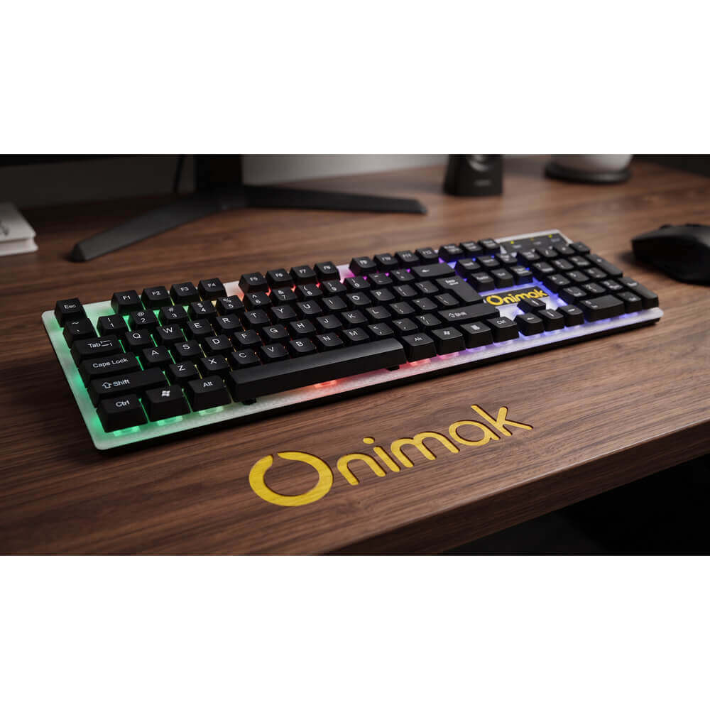Bàn Phím Gaming Có Dây ONIMAK K200L USB LED RGB (Black)
