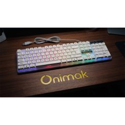 Bàn Phím Gaming Có Dây ONIMAK K200L USB LED RGB (White)