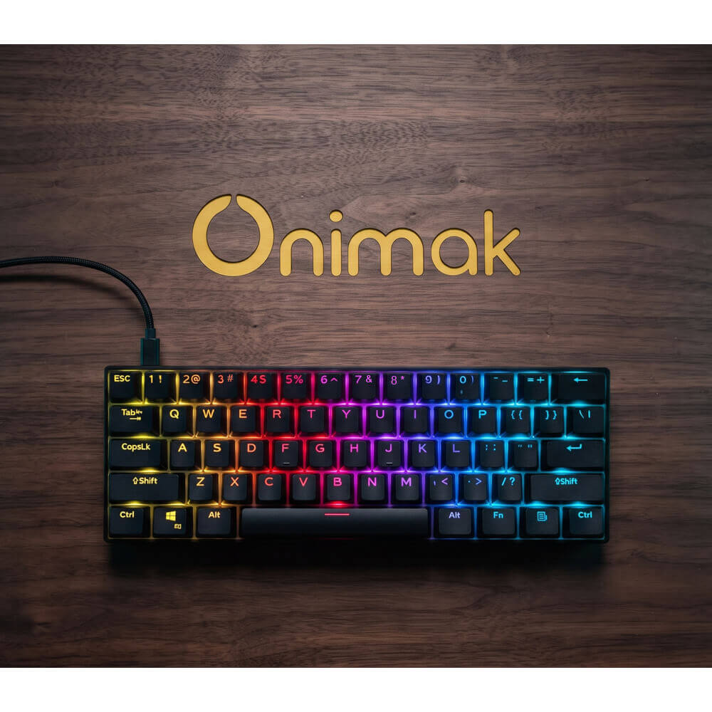 Bàn Phím Cơ Gaming ONIMAK KM500 Red Switch LED RGB 61 Phím - Ảnh 3