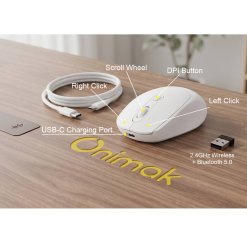 Chuột Không Dây ONIMAK M300 Pro Bluetooth & 2.4GHz Pin Sạc Type-C